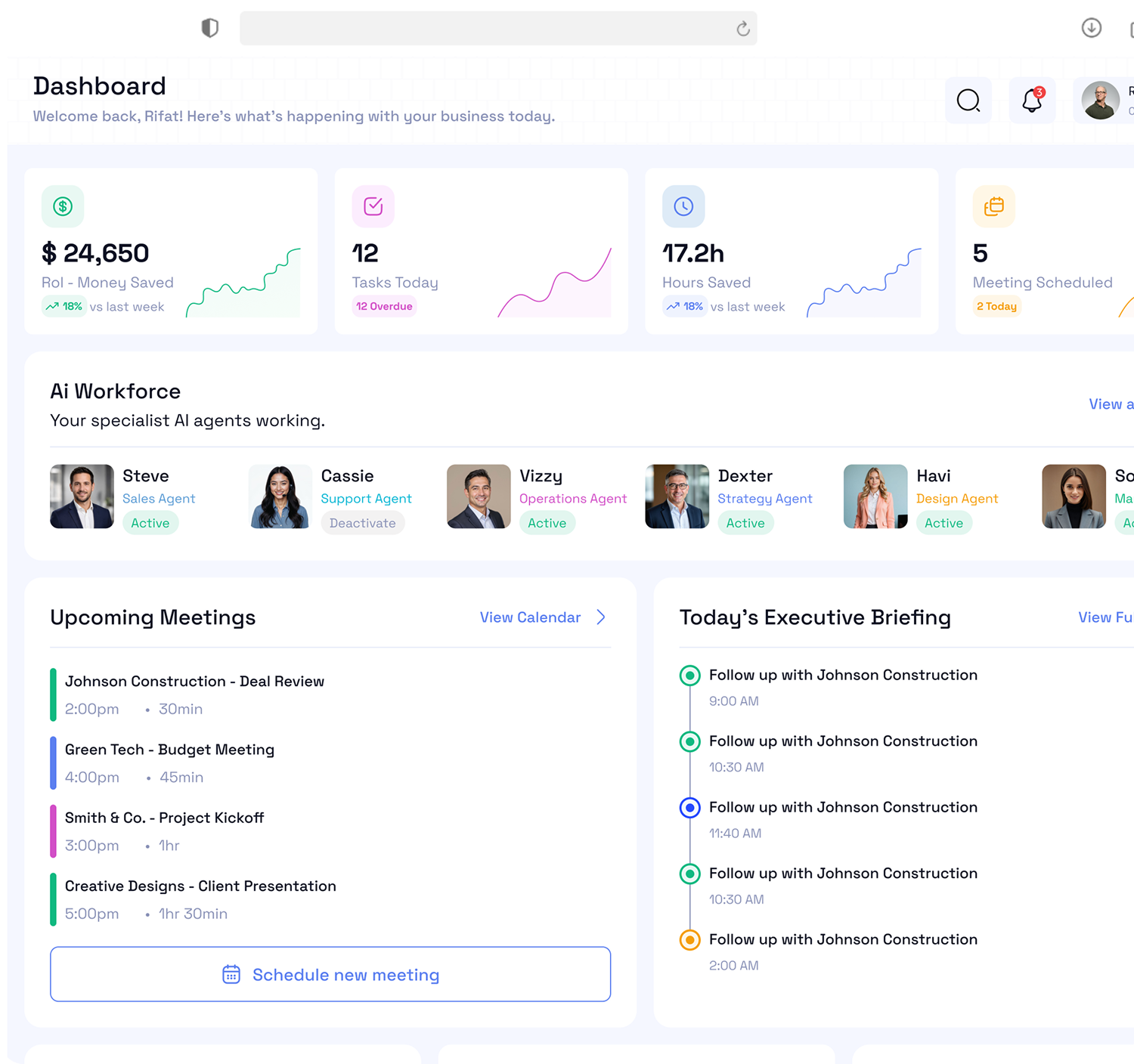 Noltra AI operating system dashboard